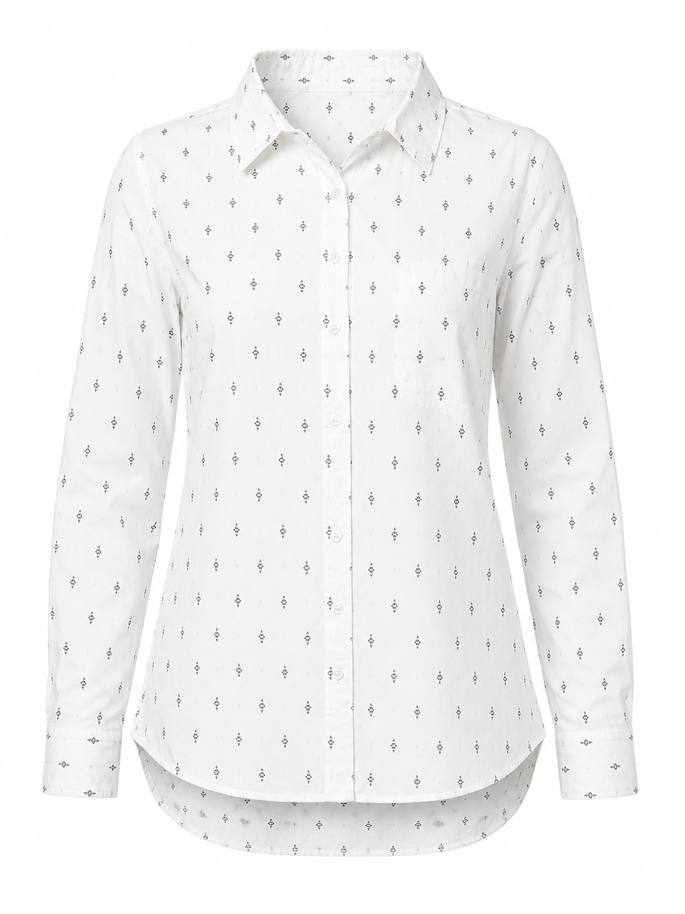 GARNET HILL | Organic Pima Cotton Roll Tab Button Down Blouse White‎ Office | 18